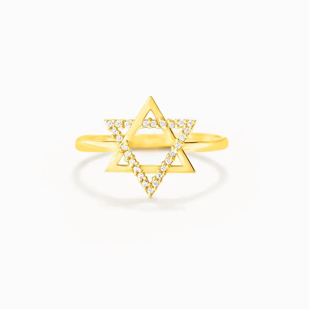 thumbnail image 1 of Anillo de estrella de David judía para mujer, plata de ley 925, circonita cúbica, anillo de dedo, amuleto de protección, joyería, regalos de Navidad, 1 of 5