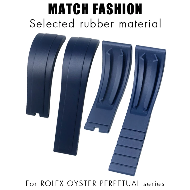 Cinturino In Gomma Siliconica Da 20Mm 21Mm Adatto Per Rolex Daytona Oyster Perpetual Nero Blu Verde Accessori Per Cinturini Concavi