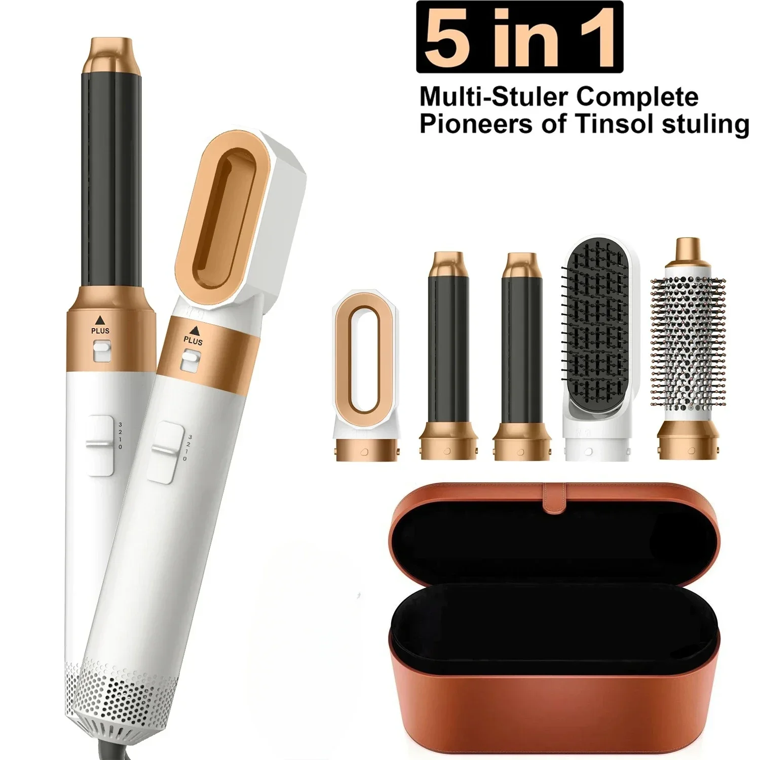 5IN1 Hot Air Brush Wrap Blow Dryer Electric Curling Iron Hair Curler Curling Iron Hair Straightener Styling Tool