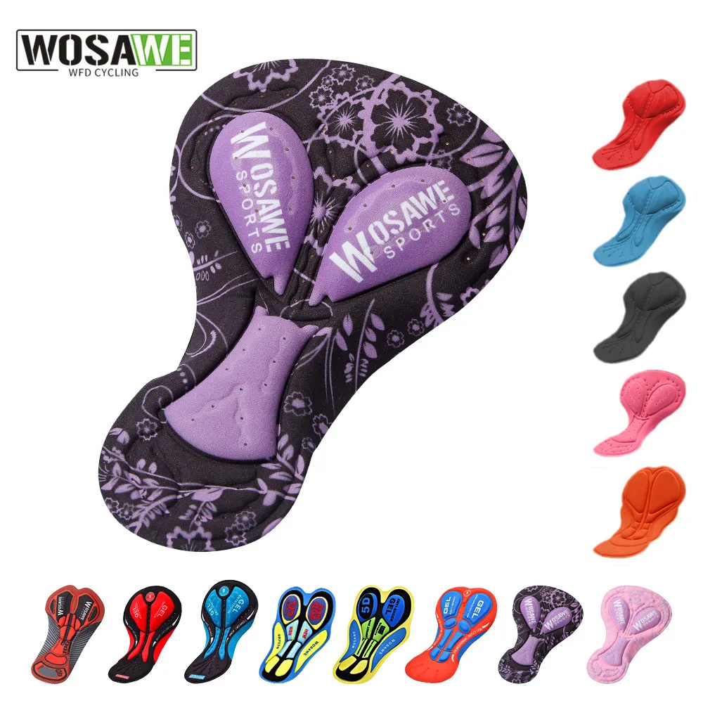 Cycling Shorts Cycling Underwear Cycling Pad WOSAWE Cycling Shorts Underwear Cushion Shockproof 5D Pads Bike Men Women Bicycle Riding Base Cushion 9D Silica Gel Pad