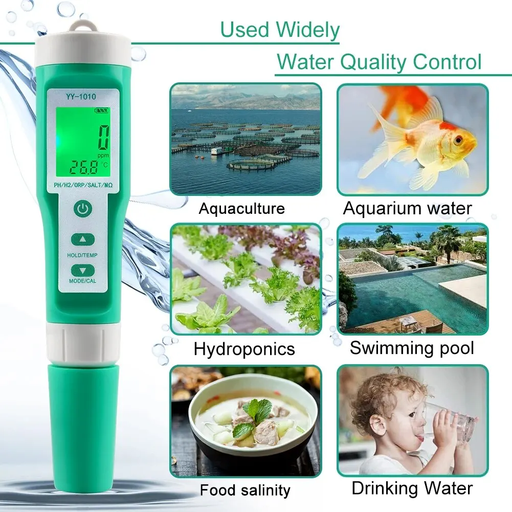 Advanced Water Quality Monitor for Pools and Aquariums - Multiparameter Testing Device