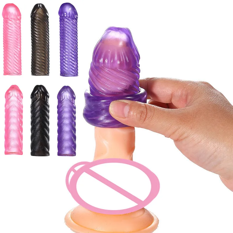 Penis Cover Cock Sleeve Male Masturbator Reusable Condom Cockring Men Extensible Sextoy Delay Ejaculation G Spot Stimulator Couple Eroic Products