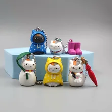 

Lovely Key Chain Cat Bag Pendant In Rainy Days Key Pendant Cartoon Garden Decoration PVC Home Decorat