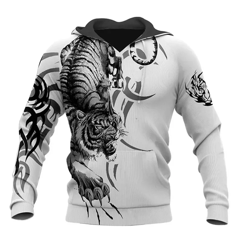 thumbnail image 1 of Sudadera con capucha para hombre, con estampado de tigre en 3D, holgada, de diseñador, para primavera y otoño, de manga larga, talla 4XL, ropa Harajuku Y2k de gran tamaño, 1 of 5