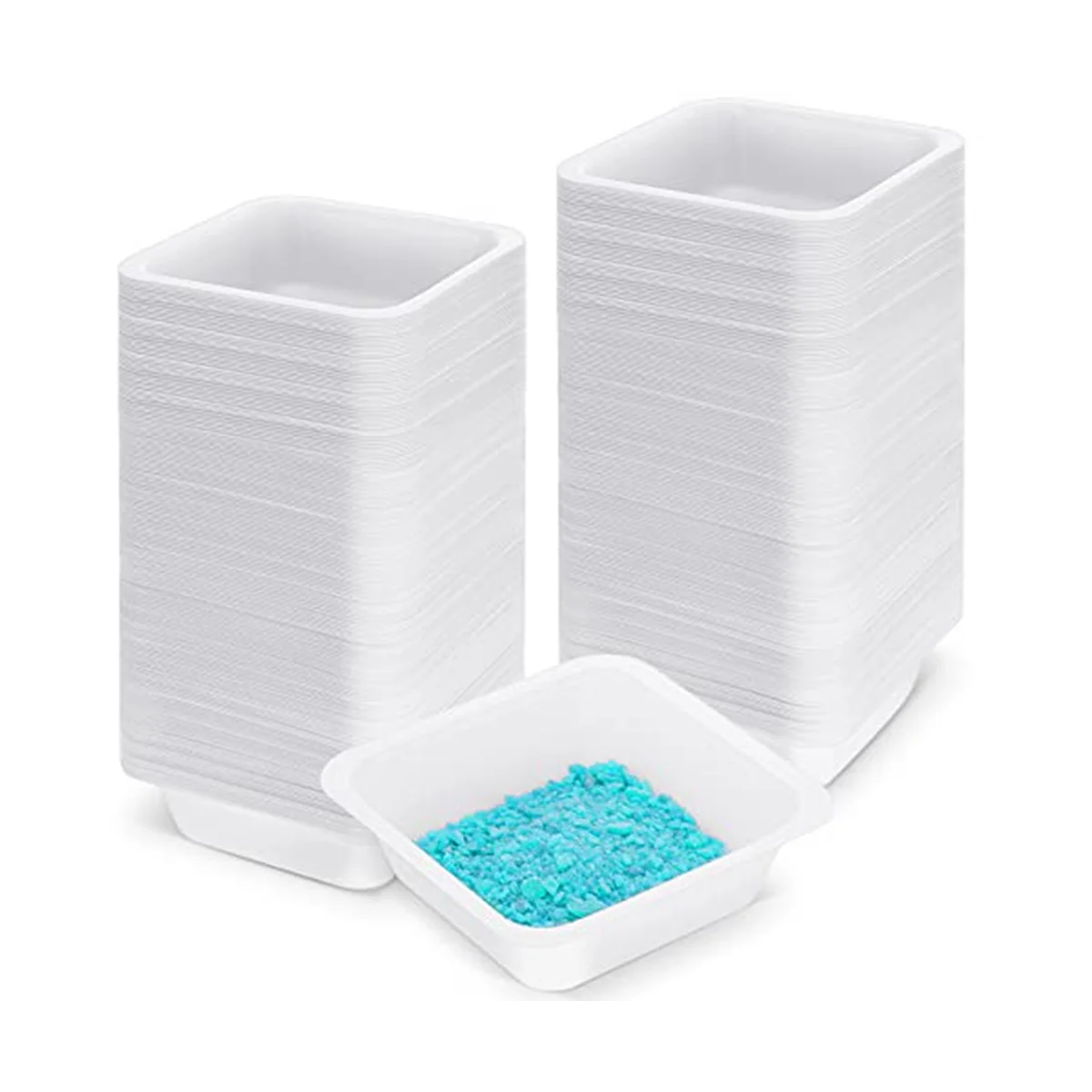 

250 Pack Weigh Boats Medium 100Ml Square Disposable Plastic Trays for Scale Anti Static Plastic Pan Lab Weighing Dishes