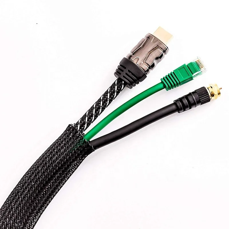 Black Insulated Braid Sleeving - Premium PET Wire Protection Sleeve