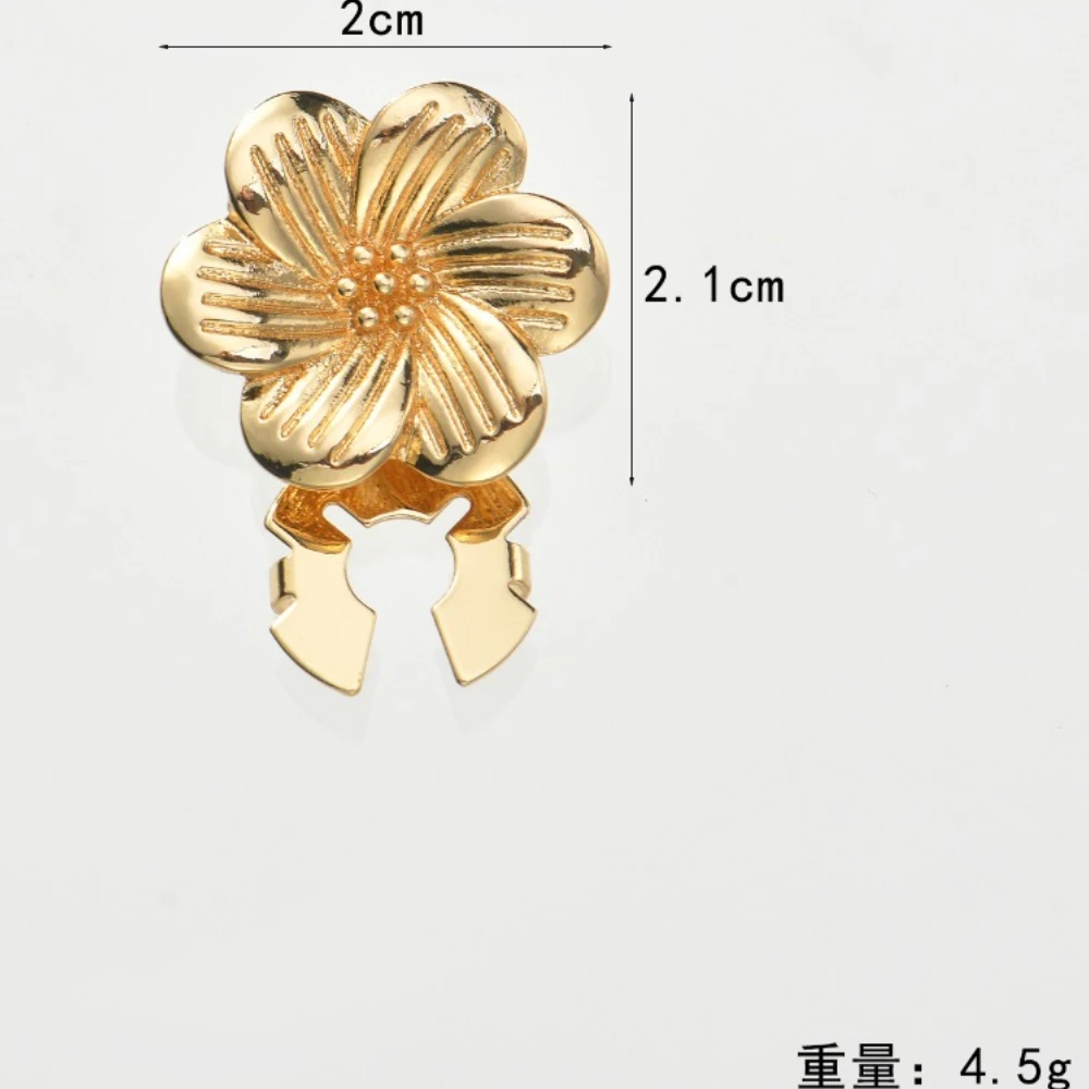2PCS 유럽 미국 크로스보더 더블 레이어 플라워 칼라 클립 패셔너블 엘레강트 합금 셔츠 수트 장식 버튼