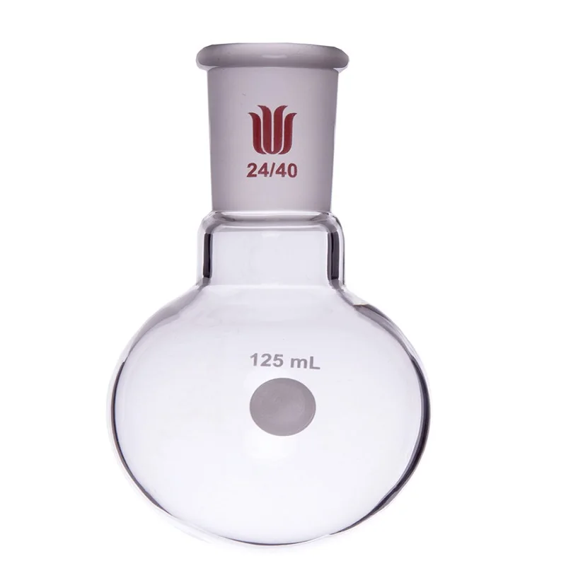 SYNTHWARE 단일 목 둥근 바닥 볼 병, 조인트 24/40, 용량 25mL-5000mL, 붕규산 유리 플라스크