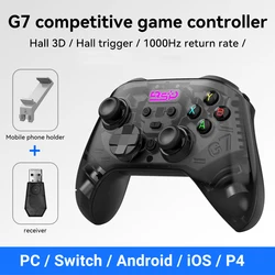 Enhanced Wireless Mobile Game Controller with Hall Joystick and Trigger Technology (G7 - 2.4G - Black)
