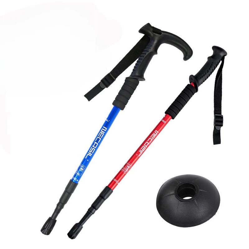 

Walking Adjustable Trekking Pole Anti Shock Ultra Light Alpinism Poles Telescopic Ultralight Hiking Travel Non-slip Stick