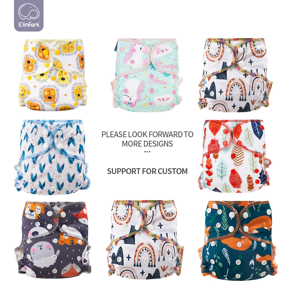 Elinfant Rainbow Print Bamboo Velour Cloth Diaper Heavy Wetter Hybrid AIO/AI2 Waterproof Bamboo Cotton insert Cloth Diaper cloth diapers,waterproof diapers,cloth diaper insert