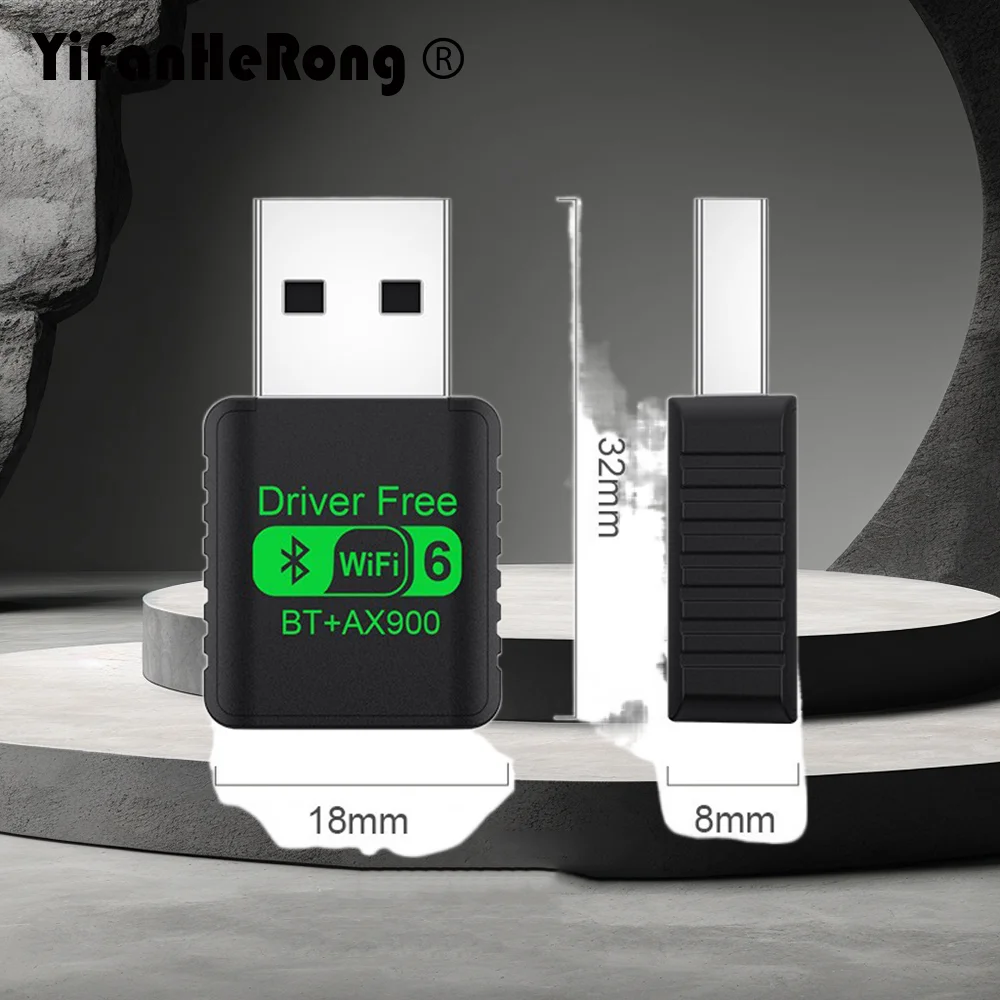 WIFI 6 Adapter AX900 Network Card 2.4G&5GHz Dual Band Signal Reception USB Dongle for Laptop Driver Free Wireless Wlan Receiver