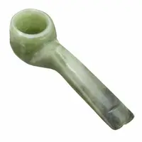 Natural Green Jade Stone Straight Pipe Smoking Tobacco Cigarette Pipes Holder 2