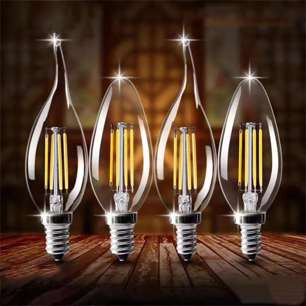 

Hcnew Edison Filament Bulbs E14 Led 220V E27 Dimmable C7 C35 T20 G40 4W 6W Night Light Chandelier Salt Lava Lamp Replace Ampoule