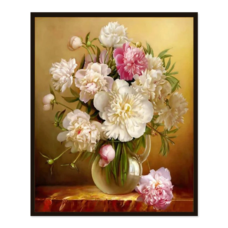 Needlework 70*80cm DMC DIY cross-stitch Full embroidery kits Flowers vase patterns chinese cross stitch printed on canva cross stitch kit