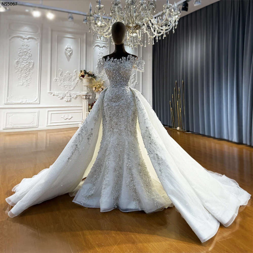 chinese dress ladies Mermaid Wedding Dress With Detachable Skirt