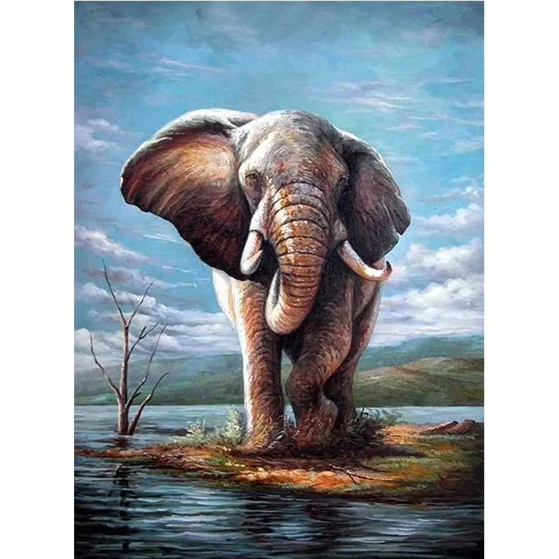 DIY Diamond Painting Elephant Cross Stitch Kit 5D Diamond Embroidery Butterfly Landscape Tree Diamond Mosaic Home Decor Art Gift 