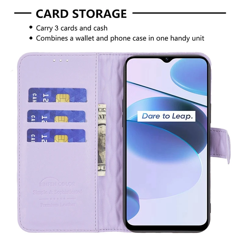 Compact Leather Flip Wallet Case with Small Fragrance Feature