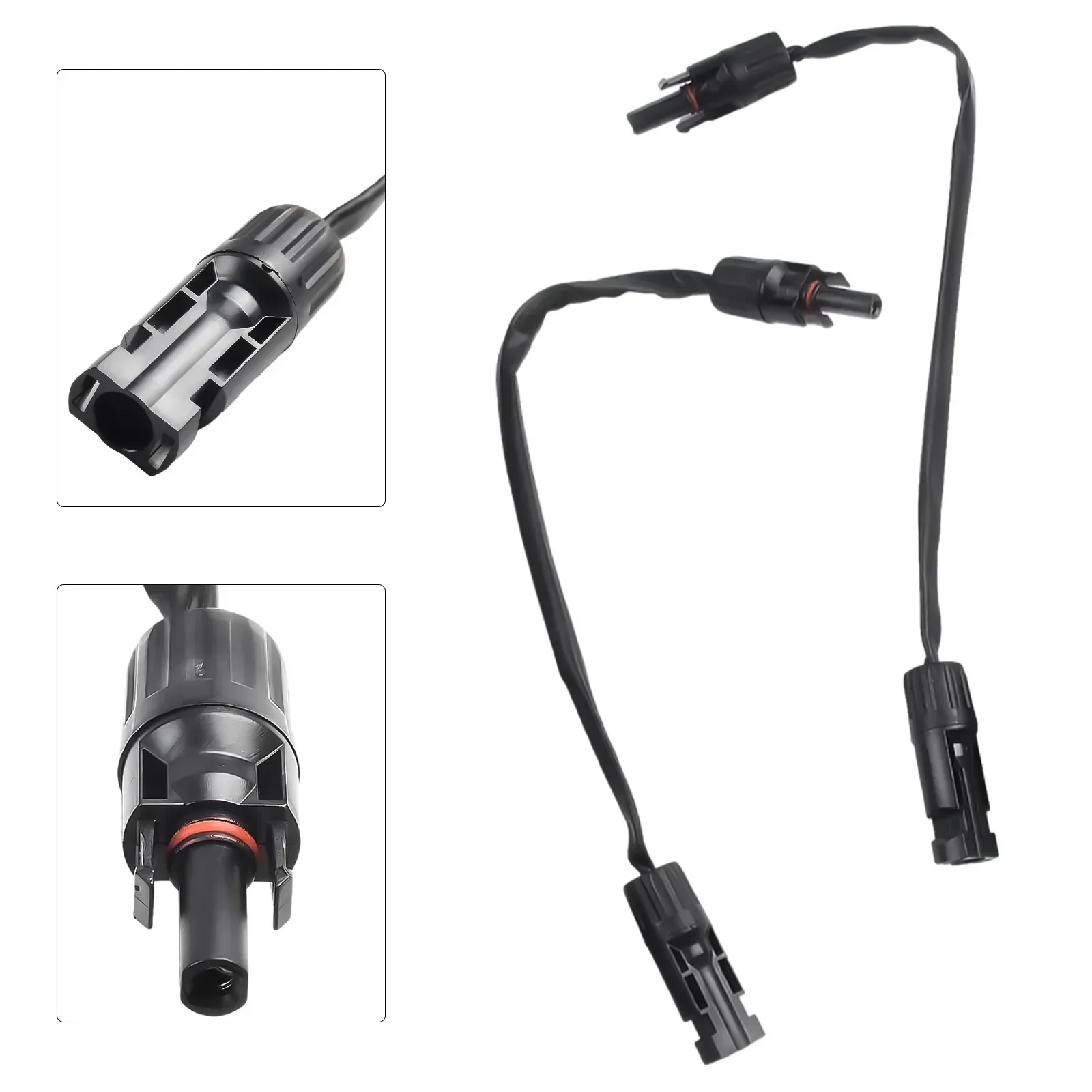 1Pair Solar Cable Window Feedthroughs PV Solar Cable Feedthrough 35cm Copper Flat Connection Balcony Parts electrical connector