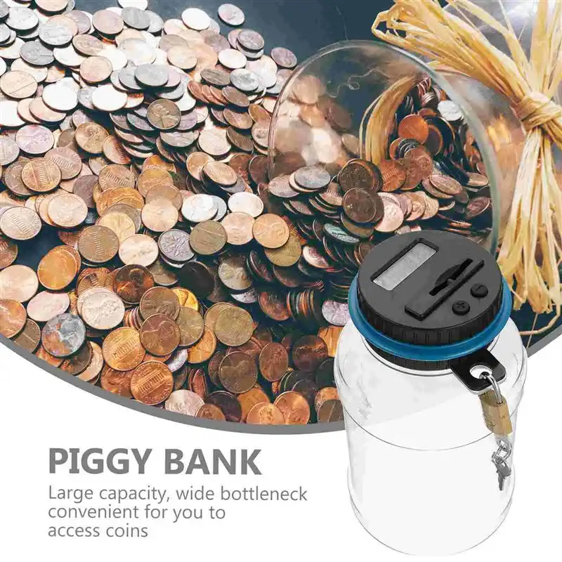 Counting Piggy Bank Digital Account Money Savings Jar Coins With Lock Intelligent Locked Digital Display Counting Piggy Bank 4