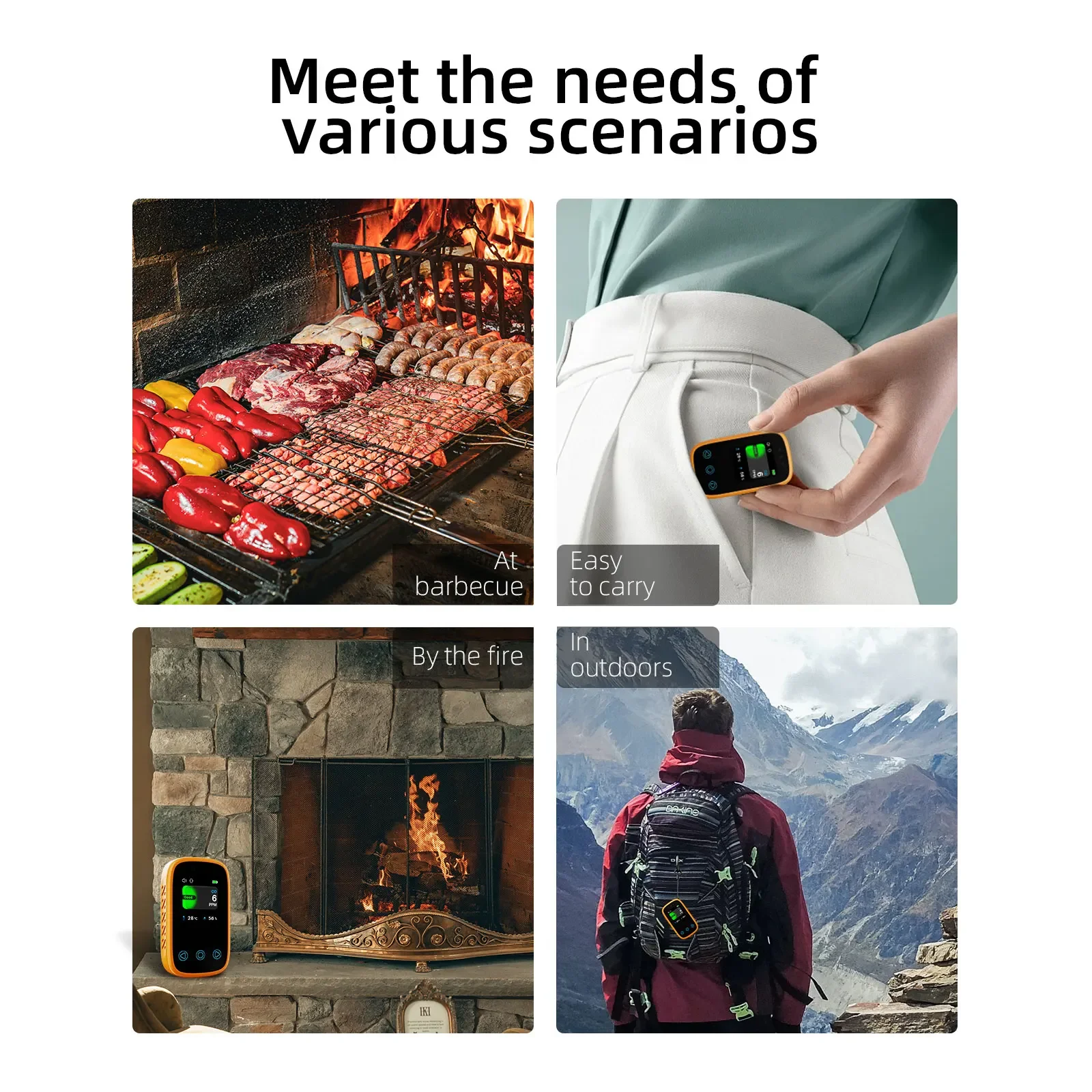 Portable Touch Screen Control CO Detector High-precision Electrochemical Sensors Auto Light Sensitivity Carbon Monoxide Monitor Carbon Monoxide Alarm Carbon Monoxide Detector