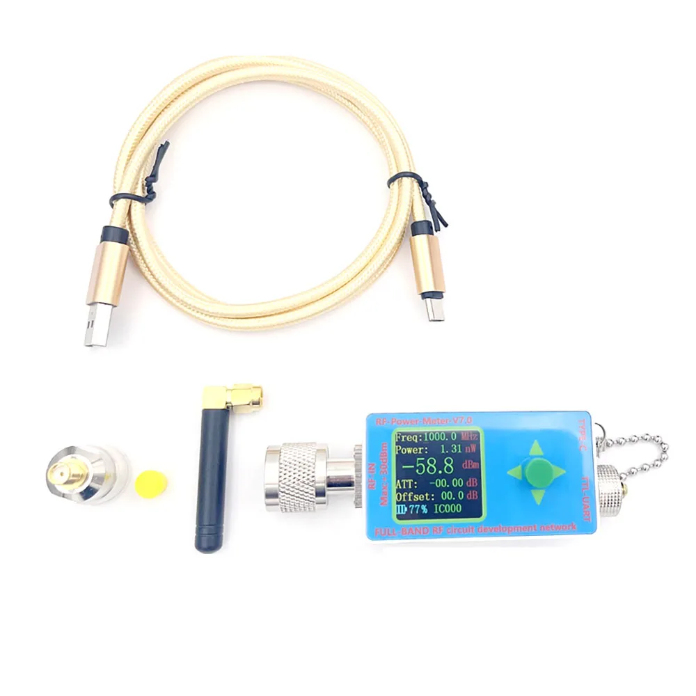 100Khz-10Ghz V7 RF Power Meter N-type Software Serial Communication Data Export Power Detector Attenuator F/ham Radio Amplifier