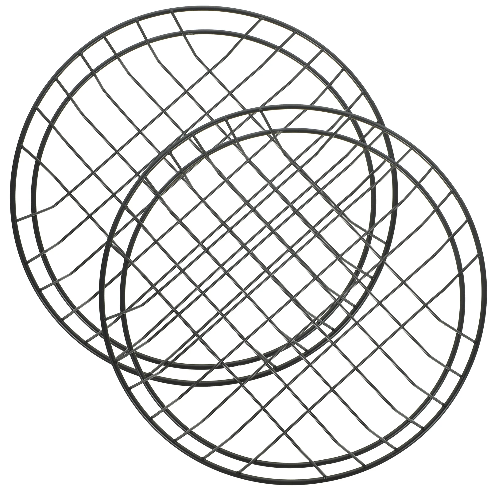 

Black Metal Wire Food Baskets - Set of 2, 10 Inch Retro Style Serving Baskets for Hot Dogs, Burgers, Fries and Bread