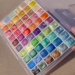 60 Colors 2.3ml Iron Box/plastic Box Pearlized Watercolor Paint Set Palette Painting Nail Coloring Decorative Art Supplies