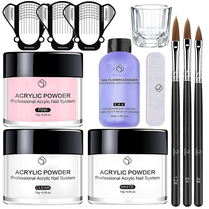 Professional Nail Acrylic Powder &Liquid Monomer Kit Nail Extension Set Nail Polish Gel Kit Carving Tools DIY Nail Art Tools Set 2