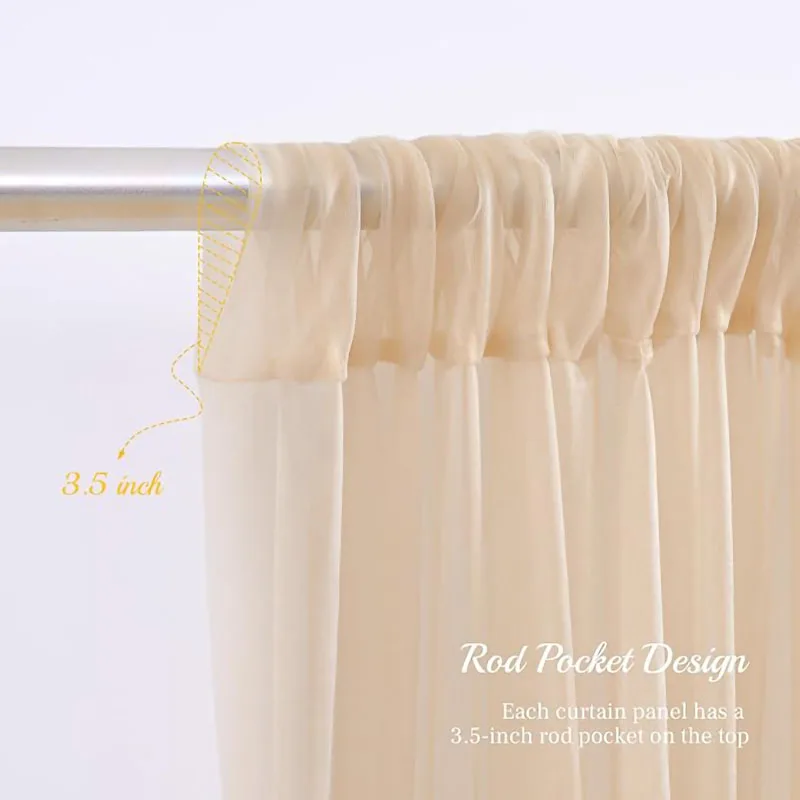 RESOYE Tessuto per drappeggio per arco nuziale, 61 x 550 c, in chiffon