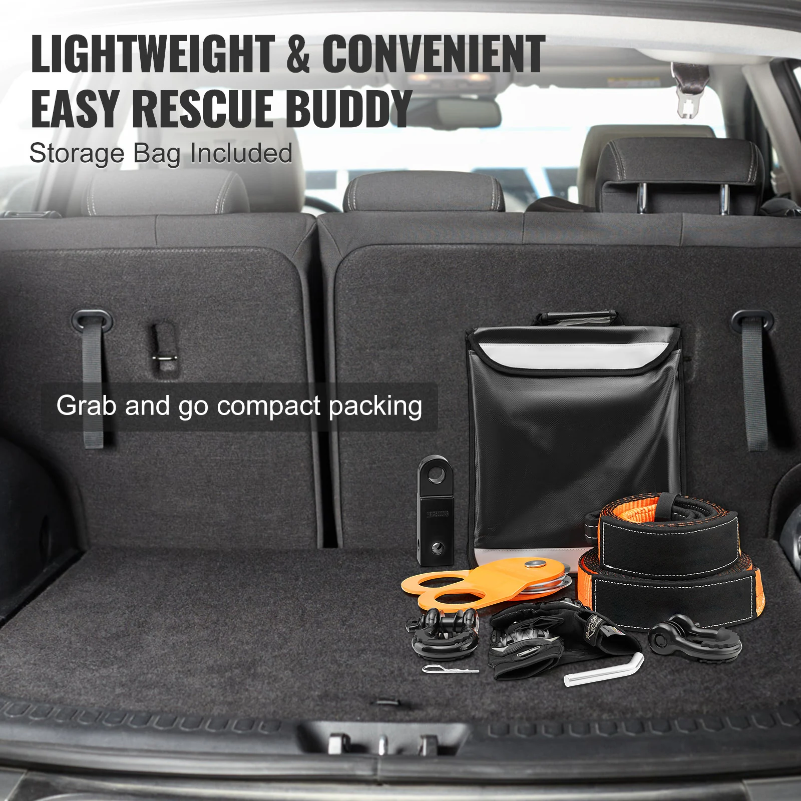 Off Road Recovery Kit with Tow Straps and D Ring Shackles