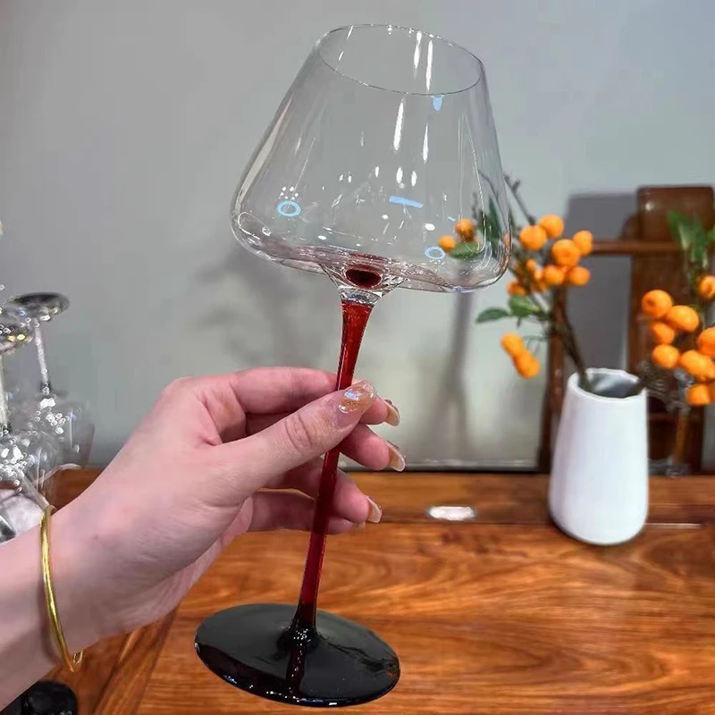 Artwork 550/700ml Handmade Red Wine Glass Ultra-thin Crystal Burgundy Bordeaux Goblet Big Belly Tasting Cup wine glass