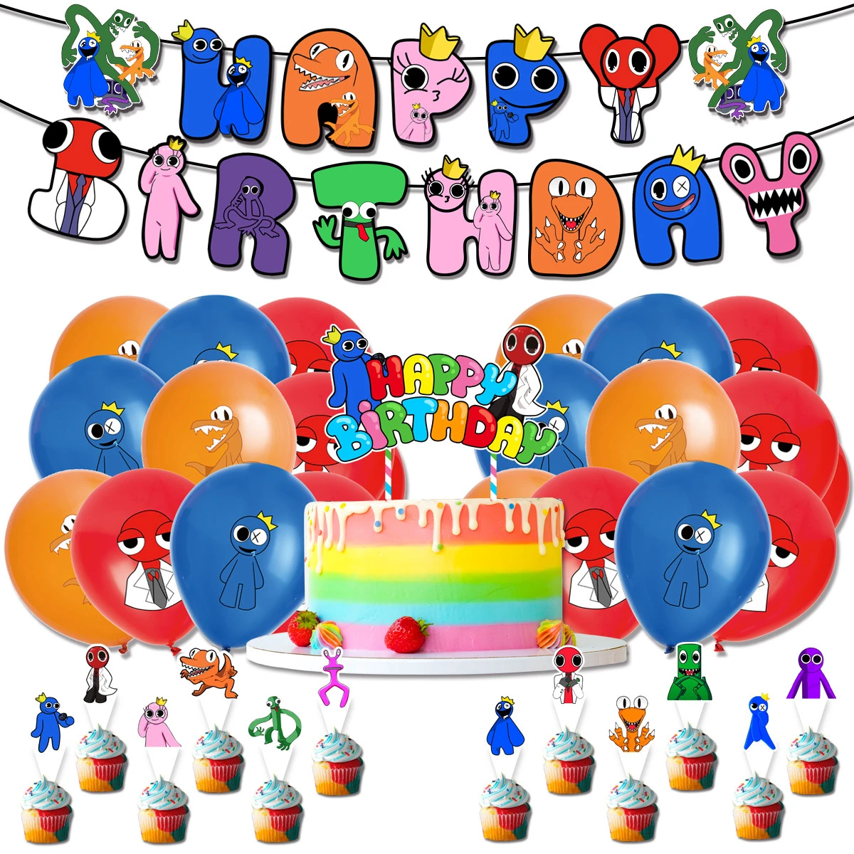 Veel boeket Turbine Disney Cartoon Regenboog Vriend Thema Verjaardagsfeestje Artikelen Latex  Ballon Taart Decoratie Banner Baby Shower Meisje Kid Jongen Gift| | -  AliExpress