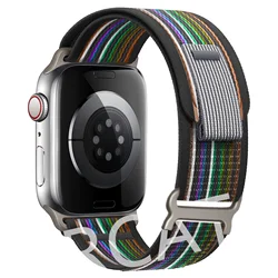 Premium Nylon Trail Strap for Apple Watch Bands - Ultra - Durable and Stylish Bracelet Replacement (Black colorful)