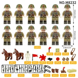 Elite Combat Building Blocks Playset with Soldier Figures, Weapons, and Canine Companion - Engaging DIY Toy Gift (M8232)