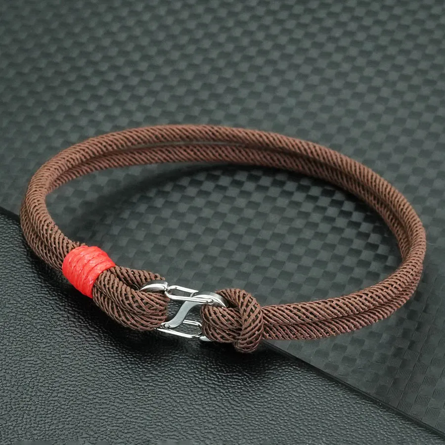 Neue 7 Farben Klasse A 3mm Seil Armband Männer Frauen Edelstahl Verbindung Schnalle Stoff Armband Freizeit Vielseitiges Zubehör – Detail 9