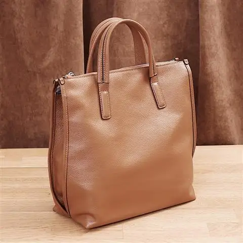 Leather Women's Bag 2022 New Simple Large-capacity Handbag First Layer Cowhide Soft Bag All-match One-shoulder Messenger Bag Tid