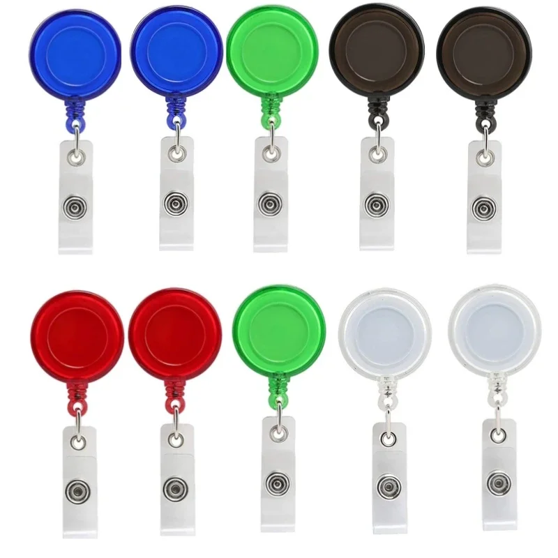 10pcs Acrylic Retractable Nurse Badge Reel Fashion Name Tag ID