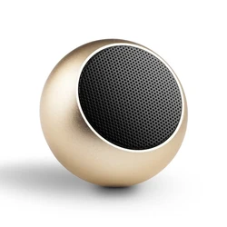 Portable Bluetooth Wireless Speaker - Mini Metal Soundbox with Deep Bass Subwoofer and Hands - Free Calling (Gold)