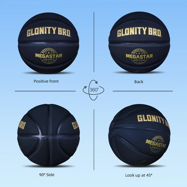 Size 5/6/7 Composite Leather Non-slip Basketball For In&Outdoor Soft Touch And Enhanced Durability Team Training Ball Black-Gold 5