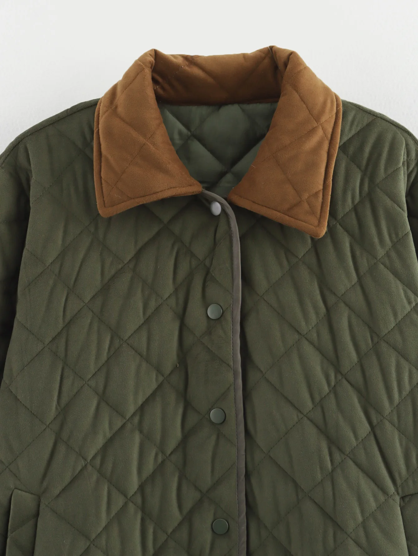 Women's Jackets Khaki Outwear Patchwork Coat Casual Loose Long Sleeve Tops With Button Casacas Femme 2024 inszart Armygreen Coat