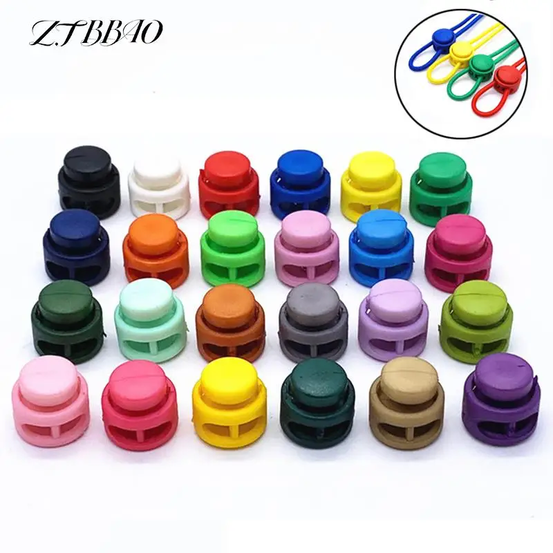 

10pcs/lot 2 Hole Toggle Clip Stopper Shoelace Cord Buckles Bag Parts Accessories Multi Colors Plastic Paracord Cord Lock Clamp