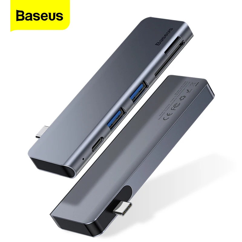 

Baseus USB C HUB Type C to Multi Ports USB 3.0 Type C HUB Splitter Dock For Macbook Pro Air PD 60W Fast Charge USB C HUB Adapter