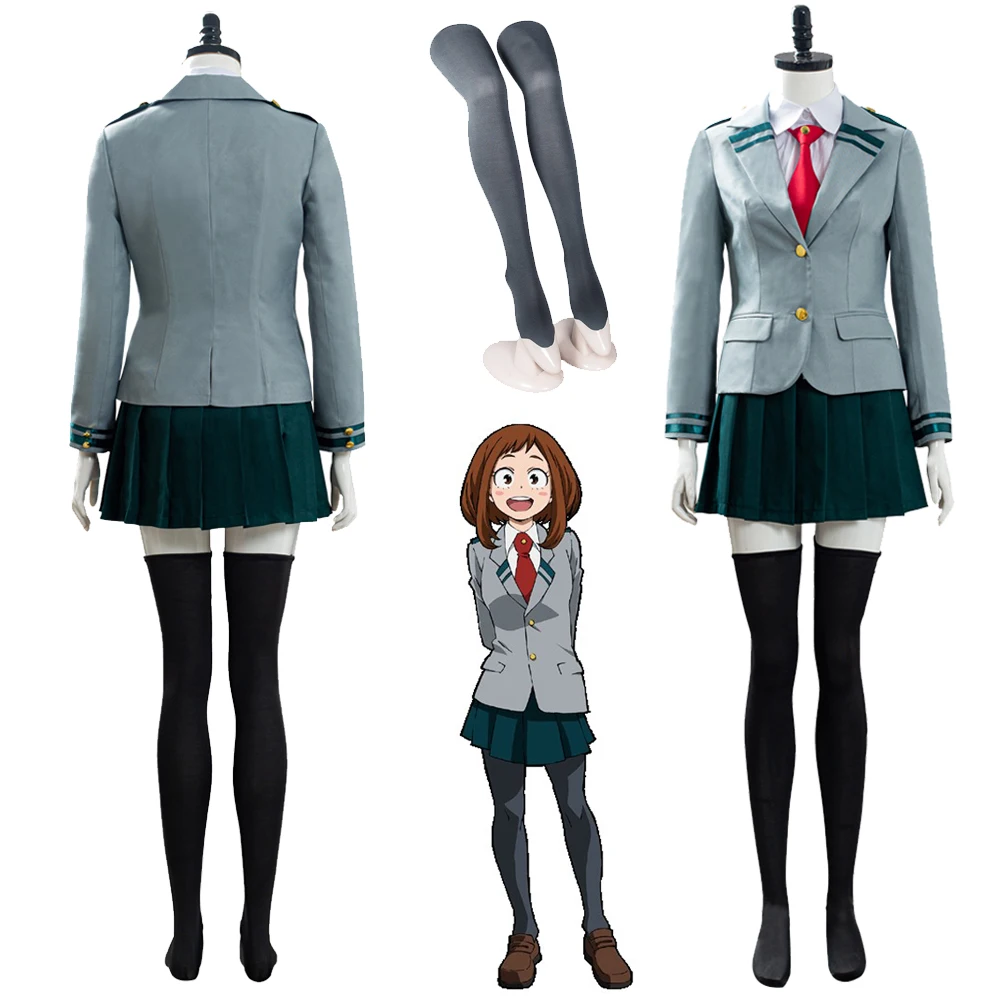 

Ochaco Uraraka Asui Tsuyu Cosplay Uniform Fantasy Anime My Hero Cosplay Academia Disguise Costume Women Roleplay Halloween Suit