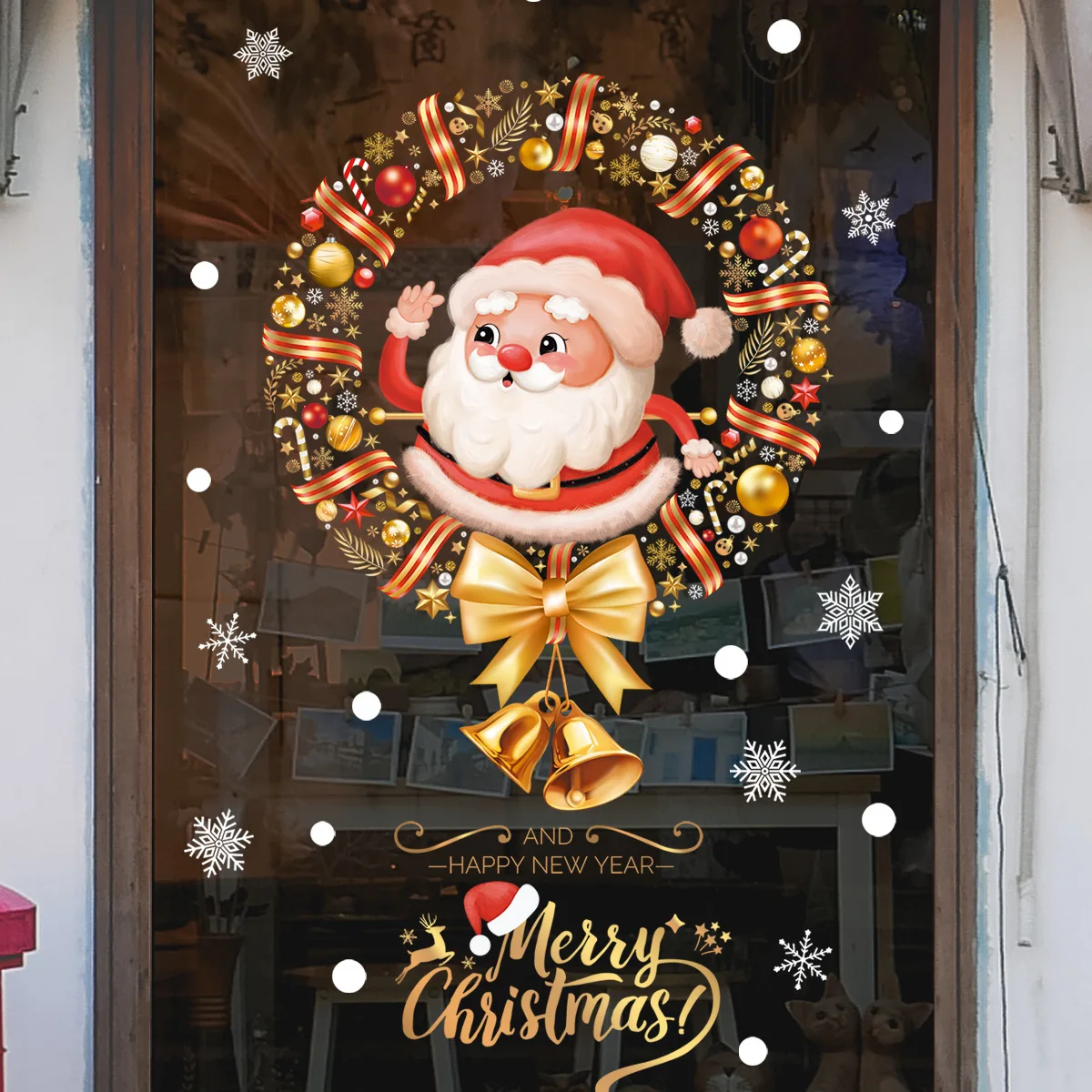 Christmas Decoration Window Stickers Santa Christmas Tree Window Glass Decal Poster New Year Decoration Stickers