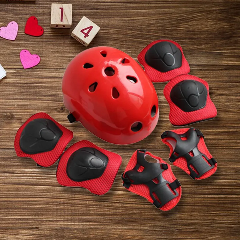 Kids Knee Pads Elbow and Helmet Pads 7Pcs/Set for Roller Skates Cycling Bike Skateboard Sports protective gear set