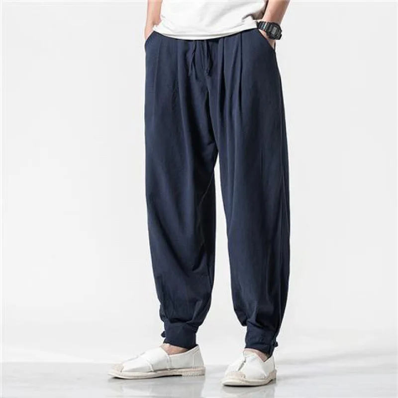 Traditional Chinese Bottoms Cotton Linen Buddha Shaolin Monk Kung Fu Pants Men Summer Monk Pants Buddhist Zen Lay Trousers