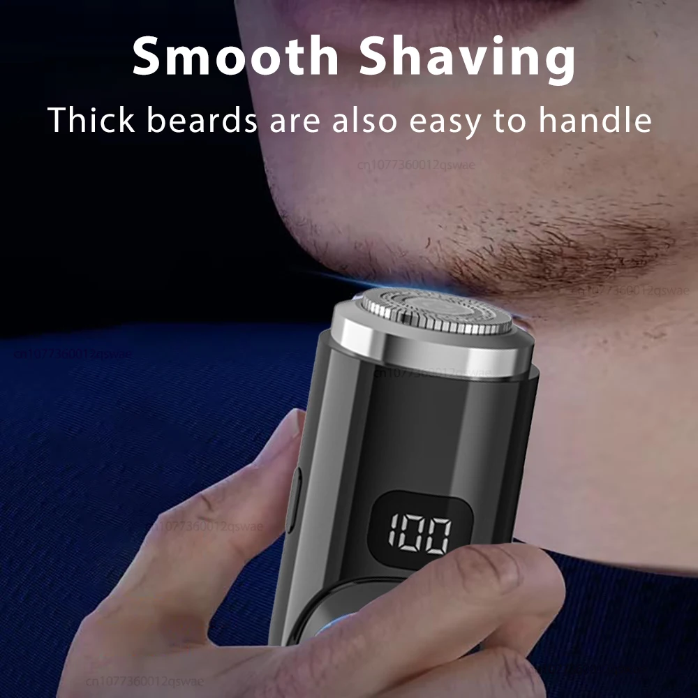 Electric Razor for Men Rechargeable Mini Shaver Wet-Dry Beard Body Hair Trimmer Portable Men's Electric Shaver Pocket Razor 3