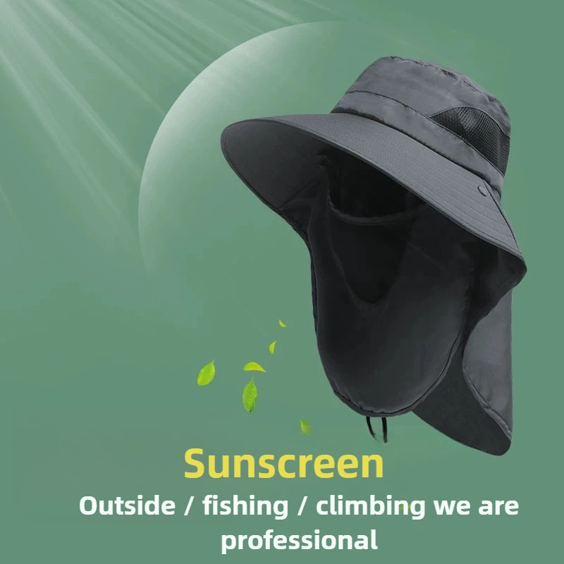 Unisex Mesh Breathable UV Protection Summer Fisherman Hat Cowboy Style Outdoor Sunproof Fishing Hiking Beach Hat for Men