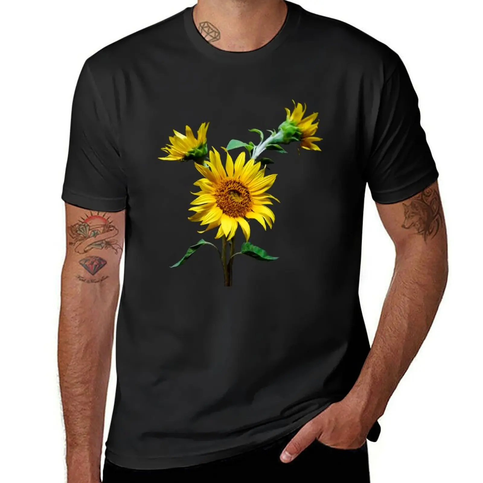 Sunflowers T-Shirt Short sleeve tee plain funnys mens funny t shirts